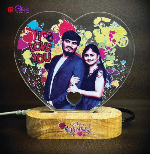 Colour printed Led light lamp (Heart 5x5 inch)