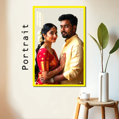 Acrylic UV photo prints-Transparent with border - Yellow