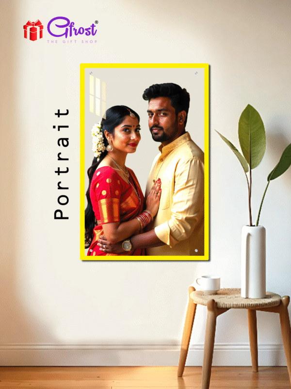 Acrylic UV photo prints-Transparent with border - Yellow